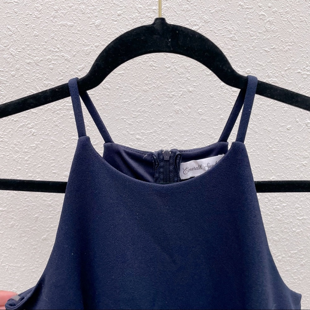 Navy halter neck dress - Picture 3 of 5